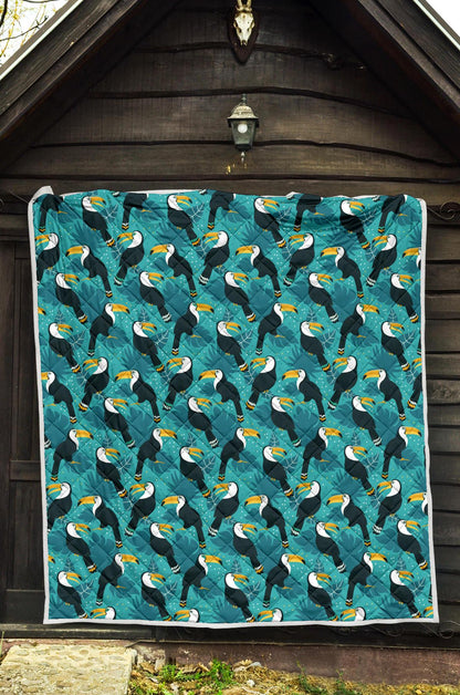 Toucan Parrot Pattern Print Premium Quilt-JTAMIGO.COM