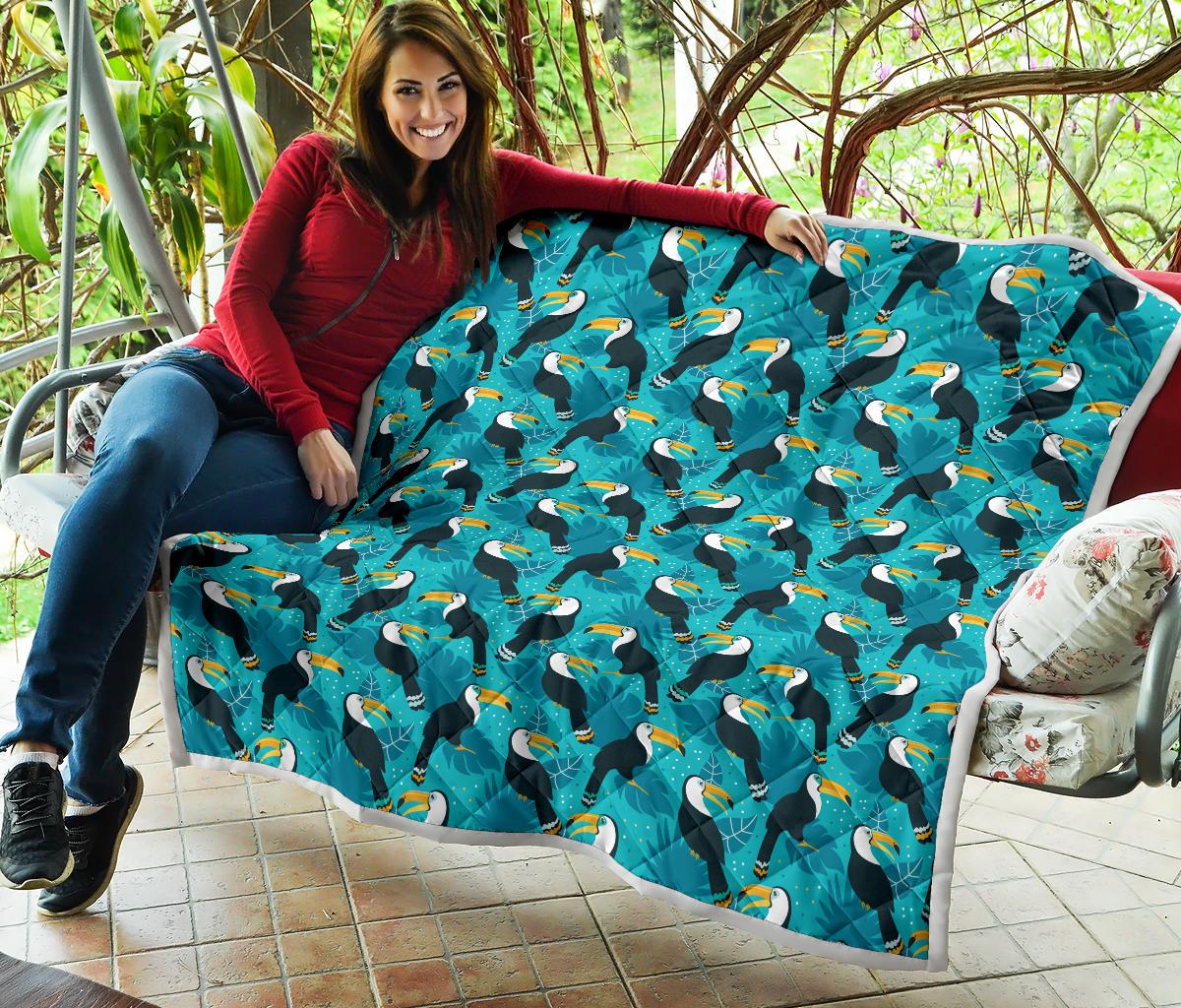 Toucan Parrot Pattern Print Premium Quilt-JTAMIGO.COM