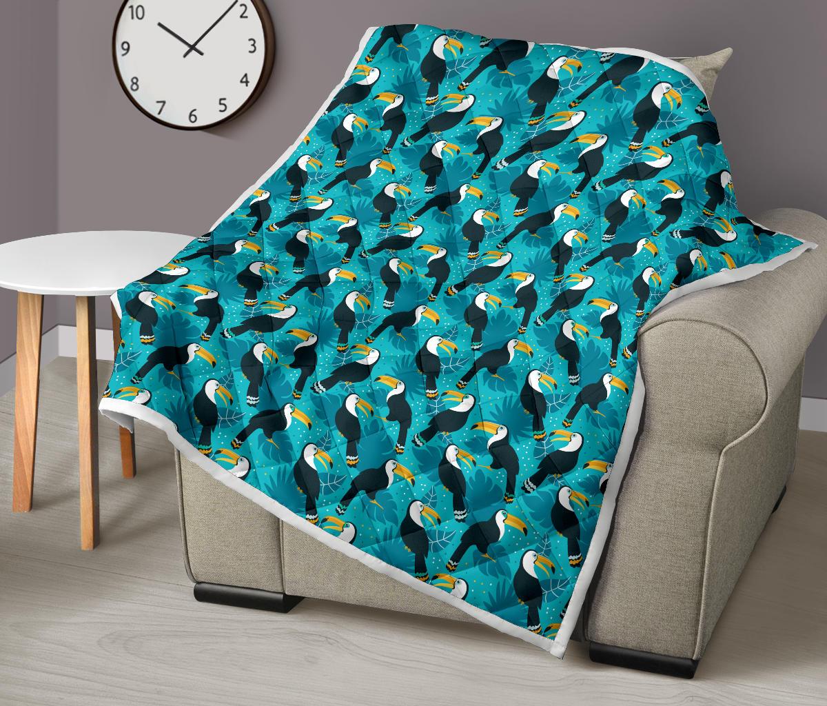 Toucan Parrot Pattern Print Premium Quilt-JTAMIGO.COM