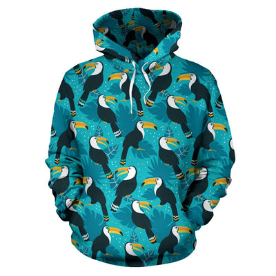 Toucan Parrot Pattern Print Pullover Hoodie