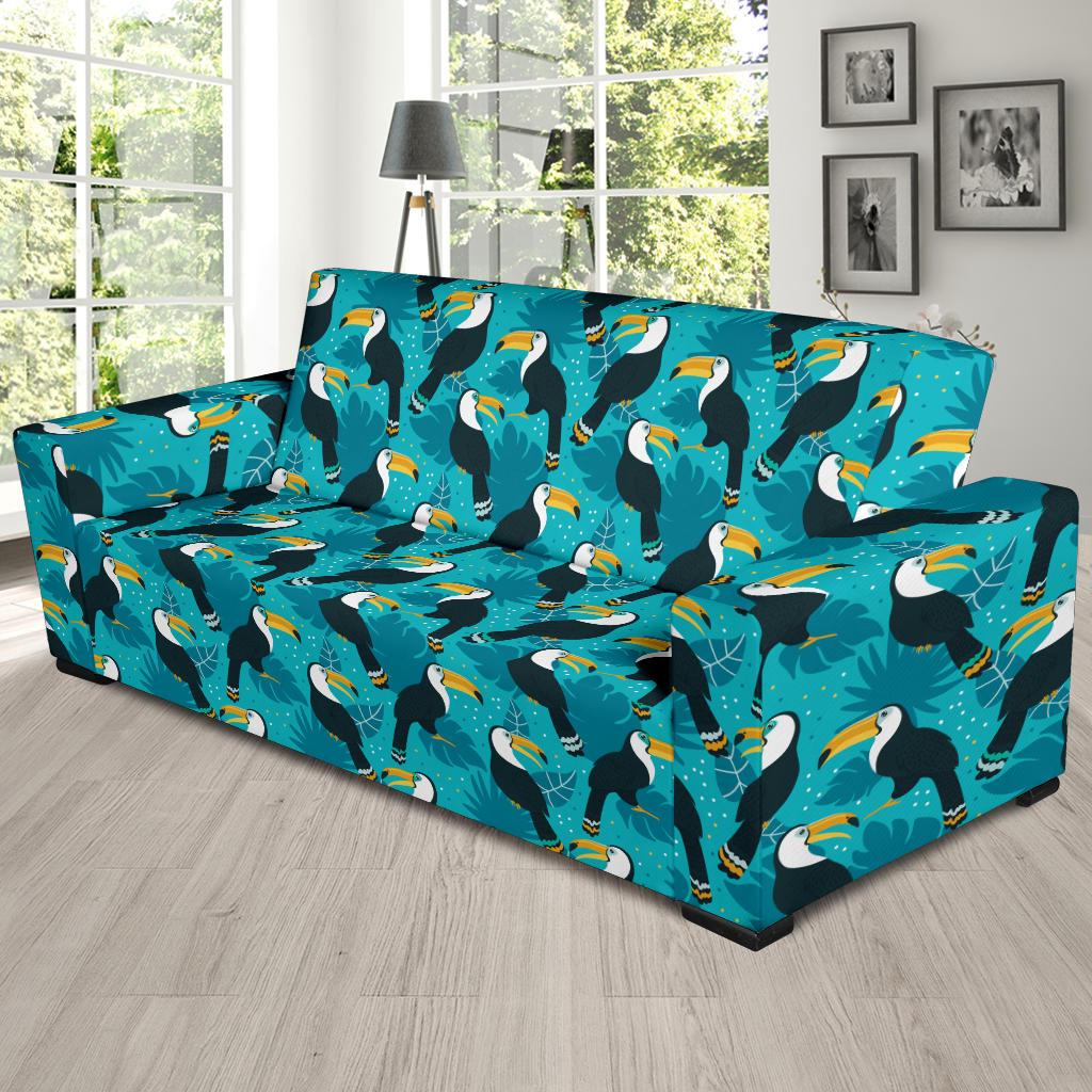Toucan Parrot Pattern Print Sofa Slipcover-JTAMIGO.COM