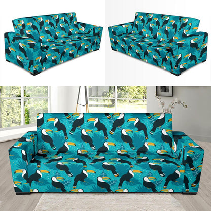 Toucan Parrot Pattern Print Sofa Slipcover-JTAMIGO.COM
