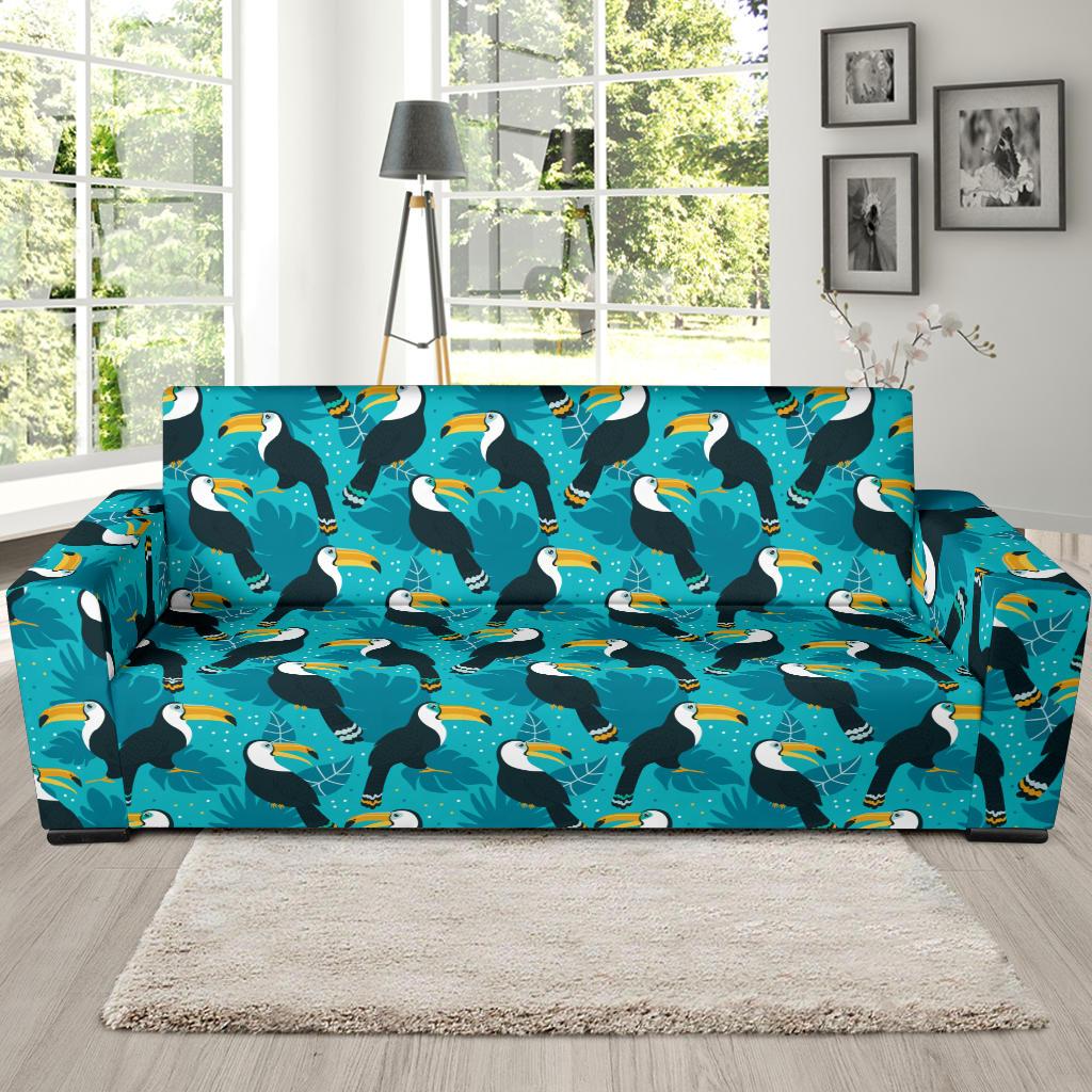 Toucan Parrot Pattern Print Sofa Slipcover-JTAMIGO.COM