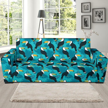 Toucan Parrot Pattern Print Sofa Slipcover-JTAMIGO.COM
