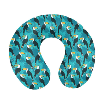 Toucan Parrot Pattern Print U-Shaped Travel Neck Pillow-JTAMIGO.COM