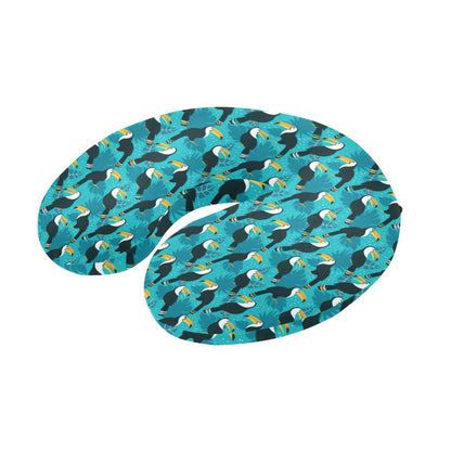 Toucan Parrot Pattern Print U-Shaped Travel Neck Pillow-JTAMIGO.COM