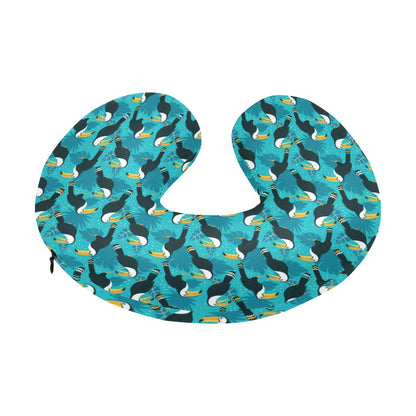 Toucan Parrot Pattern Print U-Shaped Travel Neck Pillow-JTAMIGO.COM