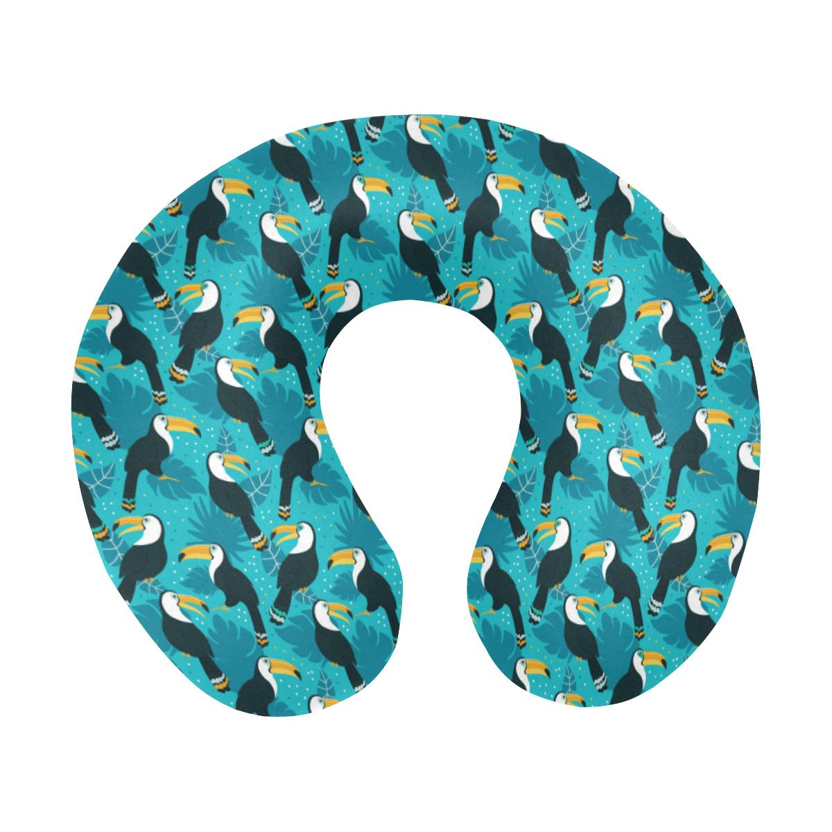 Toucan Parrot Pattern Print U-Shaped Travel Neck Pillow-JTAMIGO.COM