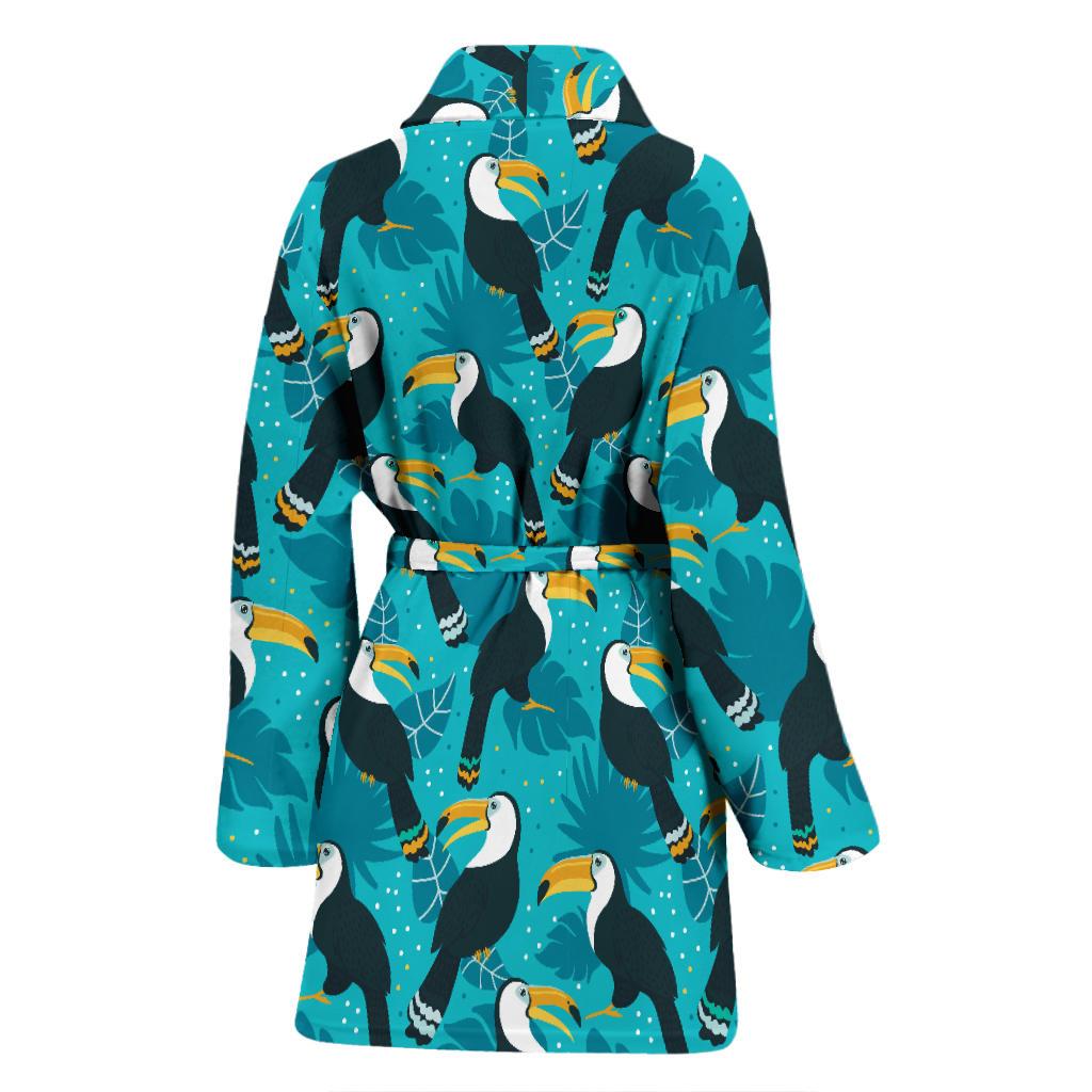 Toucan Parrot Pattern Print Women Bath Robe-JTAMIGO.COM