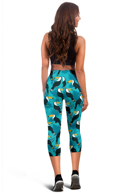 Toucan Parrot Pattern Print Women Capris