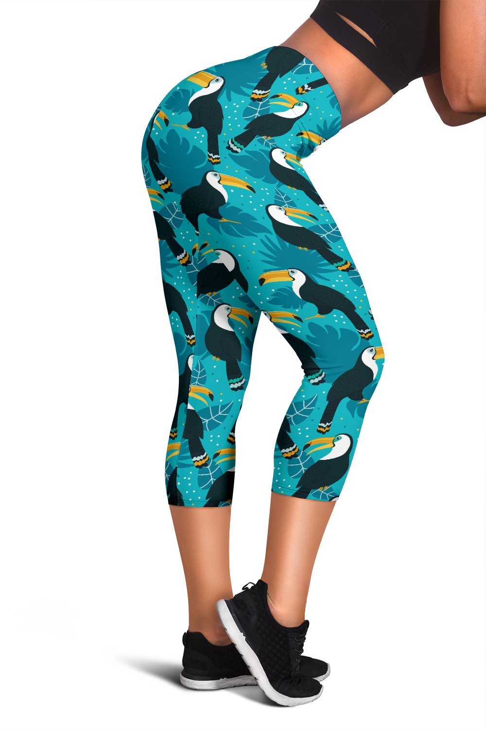 Toucan Parrot Pattern Print Women Capris