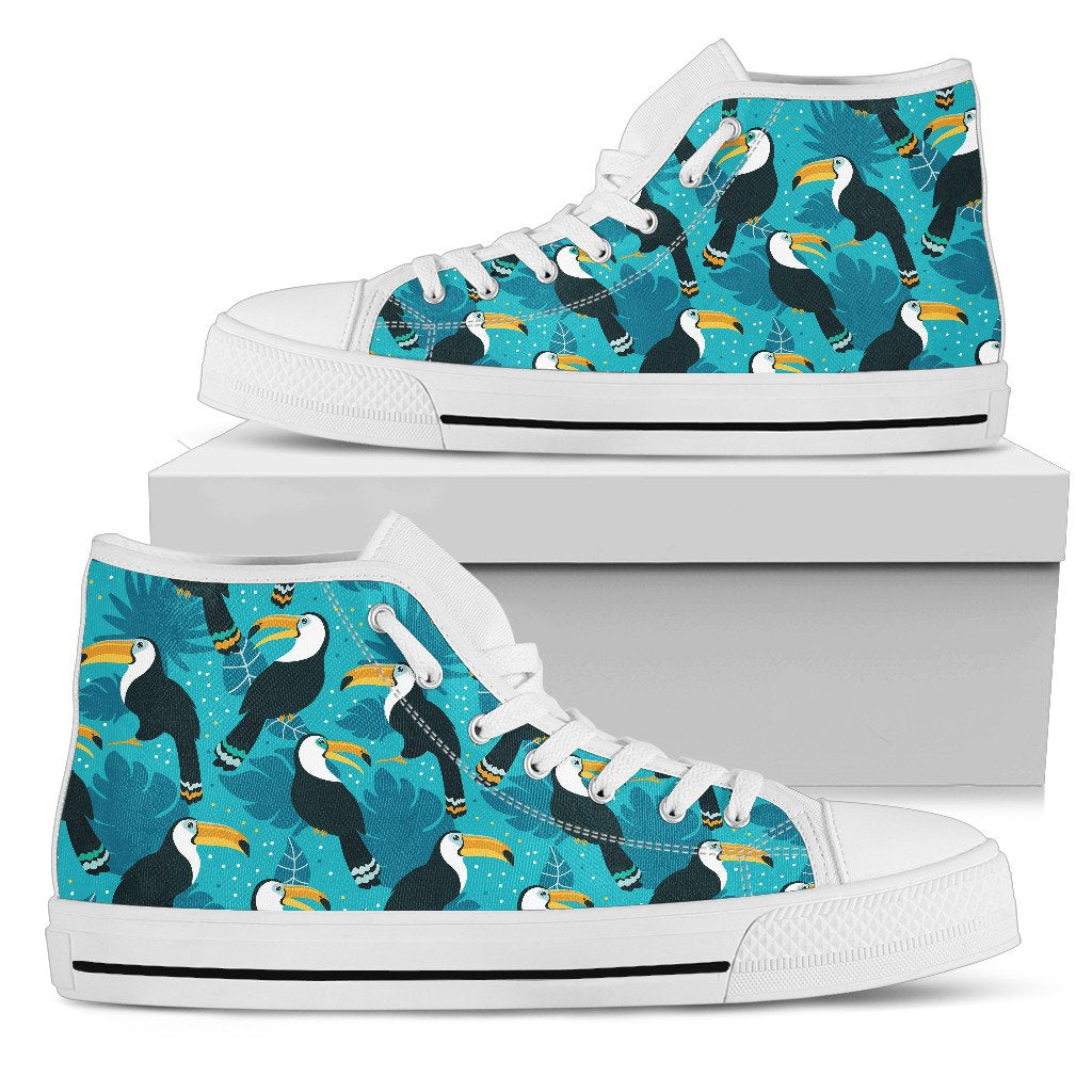 Toucan Parrot Pattern Print Women High Top Shoes