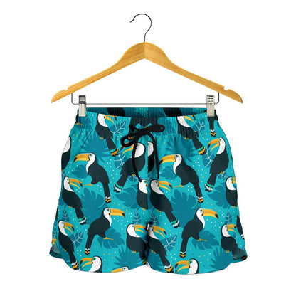 Toucan Parrot Pattern Print Women Shorts-JTAMIGO.COM