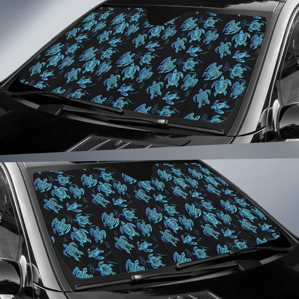Tribal Turtle Polynesian Themed Design Car Sun Shade For Windshield