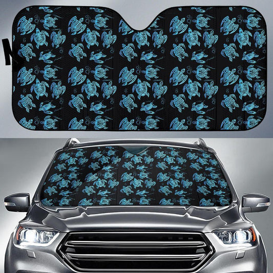 Tribal Turtle Polynesian Themed Design Car Sun Shade For Windshield