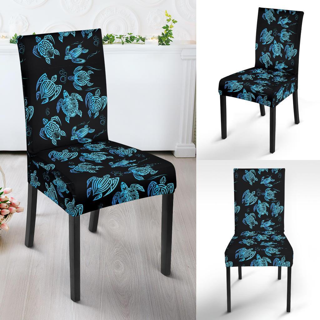 Tribal Turtle Polynesian Themed Design Dining Chair Slipcover-JTAMIGO.COM