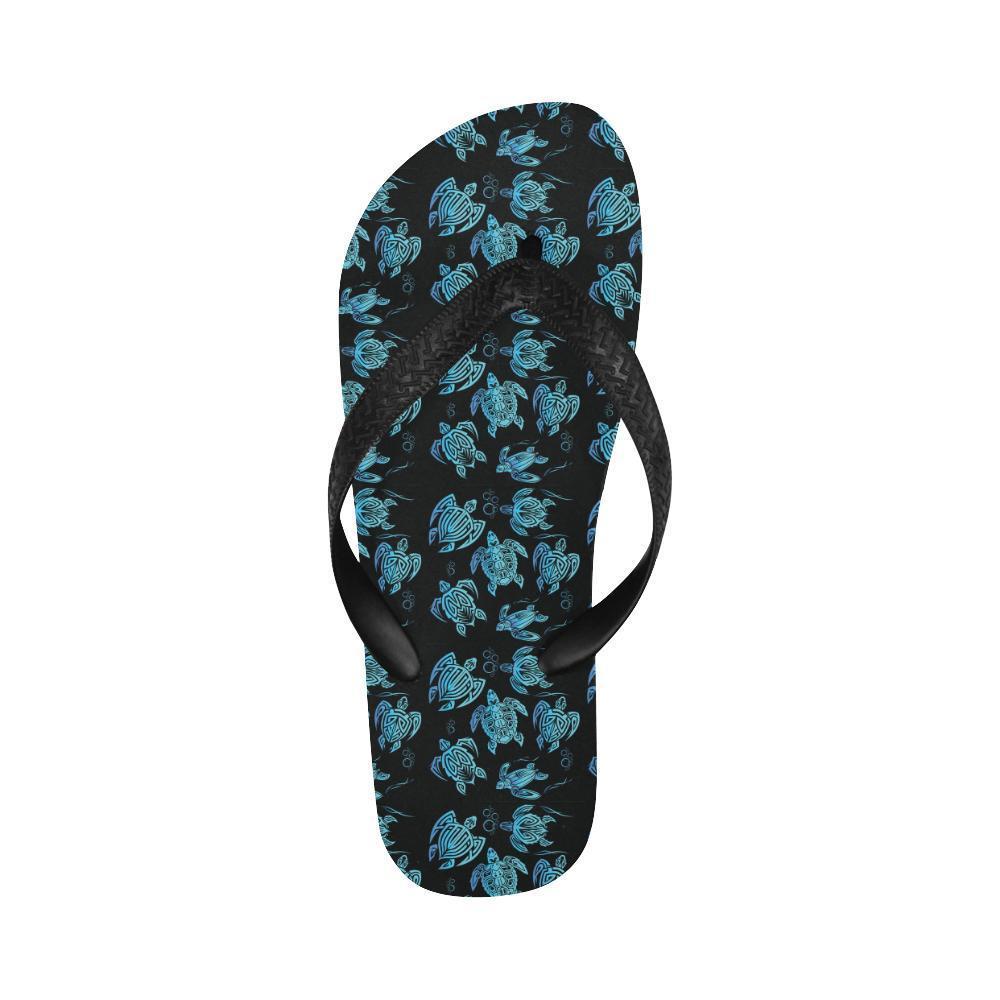 Tribal Turtle Polynesian Themed Design Flip Flops-JTAMIGO.COM