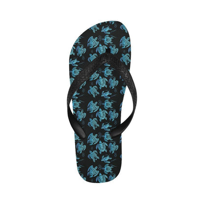 Tribal Turtle Polynesian Themed Design Flip Flops-JTAMIGO.COM