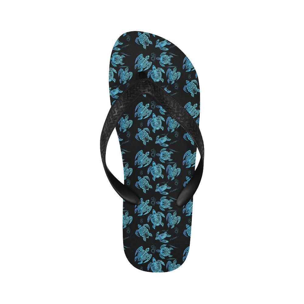 Tribal Turtle Polynesian Themed Design Flip Flops-JTAMIGO.COM
