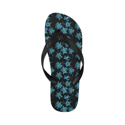 Tribal Turtle Polynesian Themed Design Flip Flops-JTAMIGO.COM