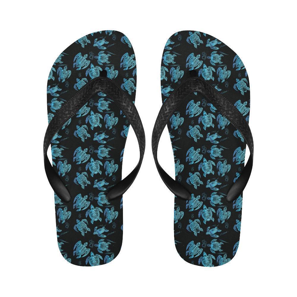 Tribal Turtle Polynesian Themed Design Flip Flops-JTAMIGO.COM