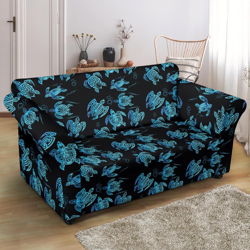 Tribal Turtle Polynesian Themed Design Loveseat Slipcover-JTAMIGO.COM