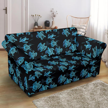Tribal Turtle Polynesian Themed Design Loveseat Slipcover-JTAMIGO.COM
