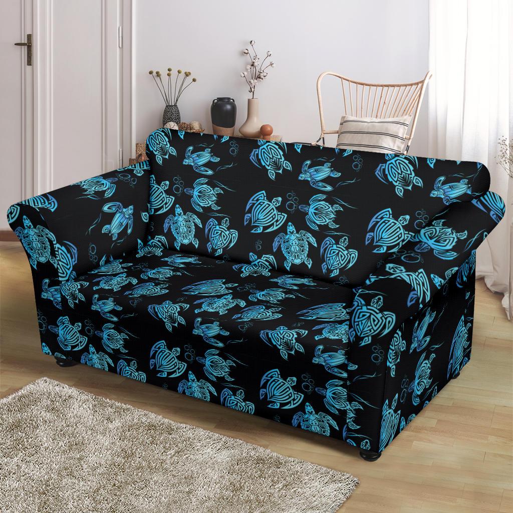 Tribal Turtle Polynesian Themed Design Loveseat Slipcover-JTAMIGO.COM