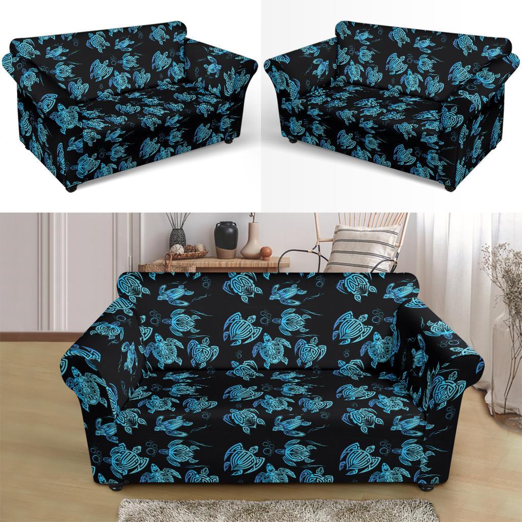Tribal Turtle Polynesian Themed Design Loveseat Slipcover-JTAMIGO.COM