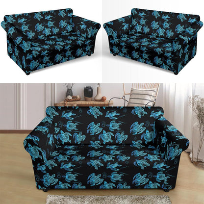 Tribal Turtle Polynesian Themed Design Loveseat Slipcover-JTAMIGO.COM