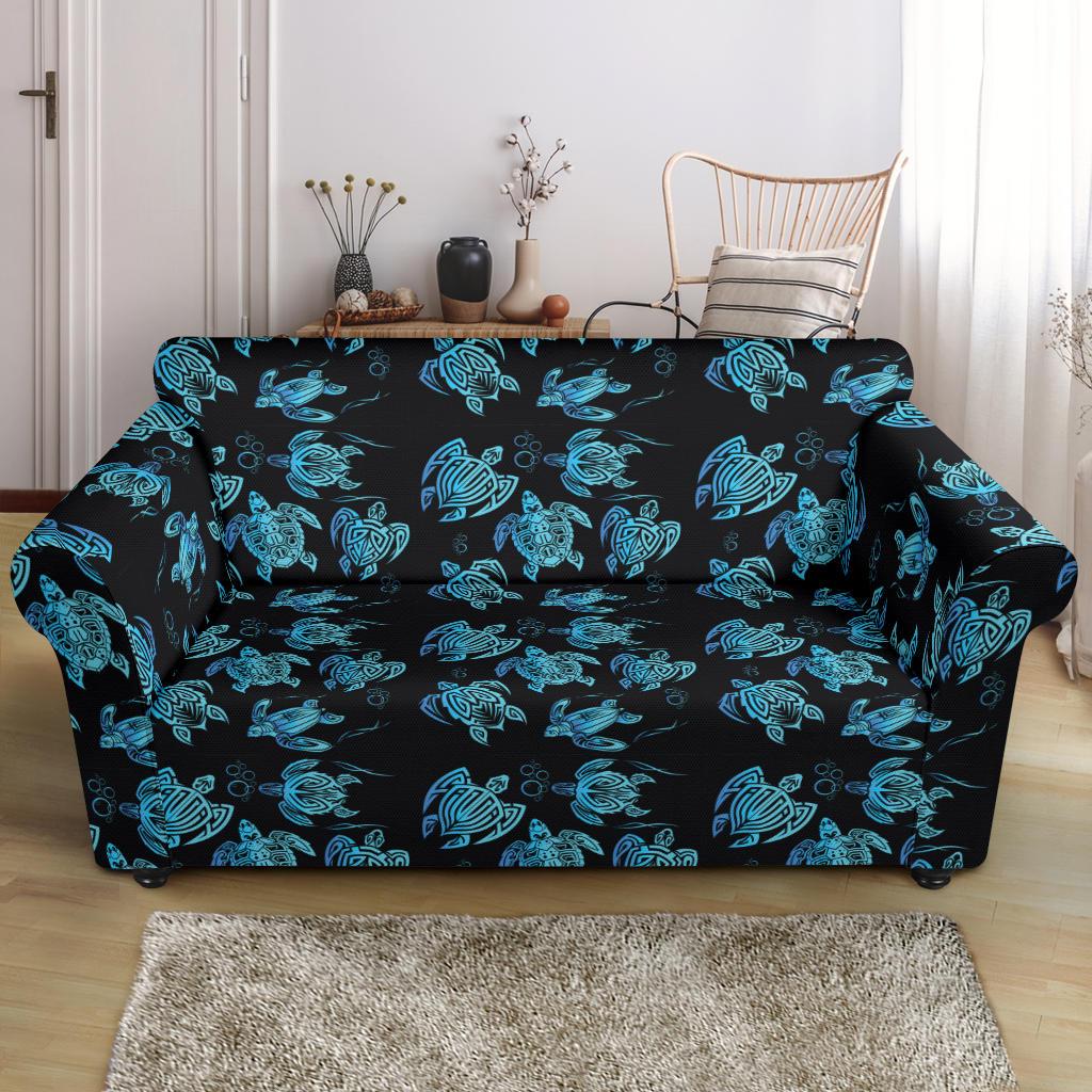 Tribal Turtle Polynesian Themed Design Loveseat Slipcover-JTAMIGO.COM