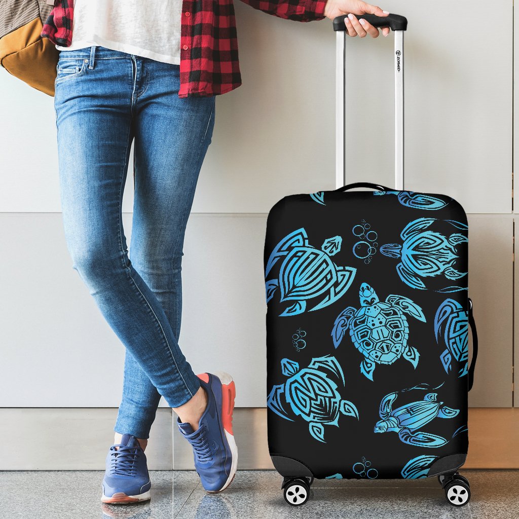 Tribal Turtle Polynesian Themed Design Luggage Cover Protector