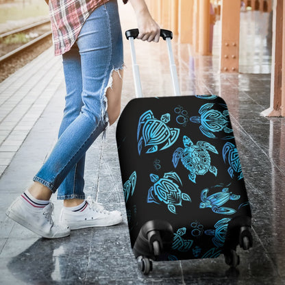 Tribal Turtle Polynesian Themed Design Luggage Cover Protector