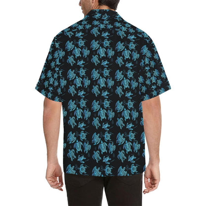 Tribal Turtle Polynesian Themed Design Men Aloha Hawaiian Shirt