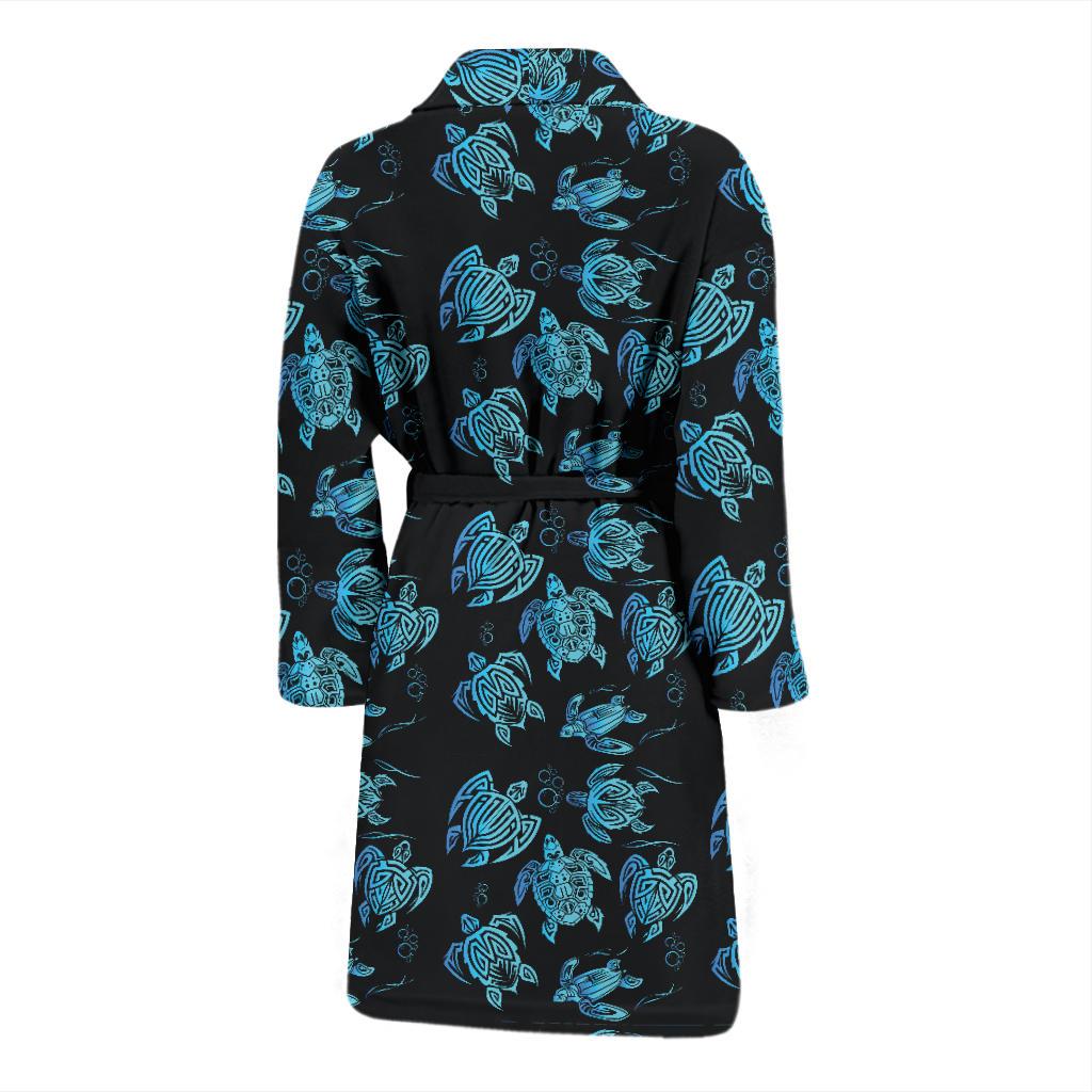 Tribal Turtle Polynesian Themed Design Men Bath Robe-JTAMIGO.COM