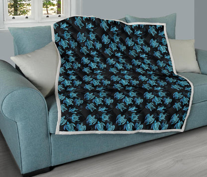 Tribal Turtle Polynesian Themed Design Premium Quilt-JTAMIGO.COM