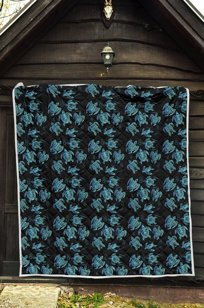 Tribal Turtle Polynesian Themed Design Premium Quilt-JTAMIGO.COM