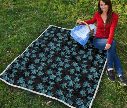 Tribal Turtle Polynesian Themed Design Premium Quilt-JTAMIGO.COM