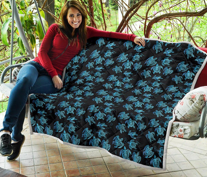 Tribal Turtle Polynesian Themed Design Premium Quilt-JTAMIGO.COM