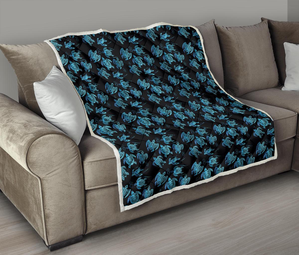 Tribal Turtle Polynesian Themed Design Premium Quilt-JTAMIGO.COM