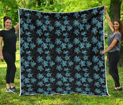 Tribal Turtle Polynesian Themed Design Premium Quilt-JTAMIGO.COM