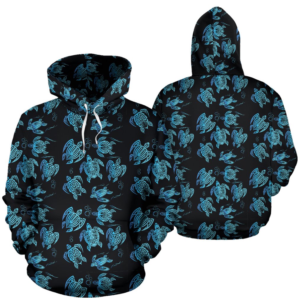 Tribal Turtle Polynesian Themed Design Pullover Hoodie