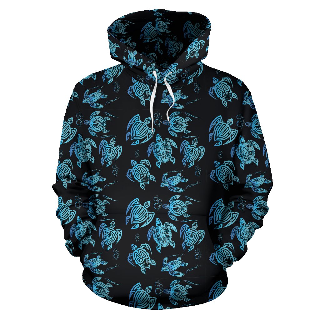 Tribal Turtle Polynesian Themed Design Pullover Hoodie