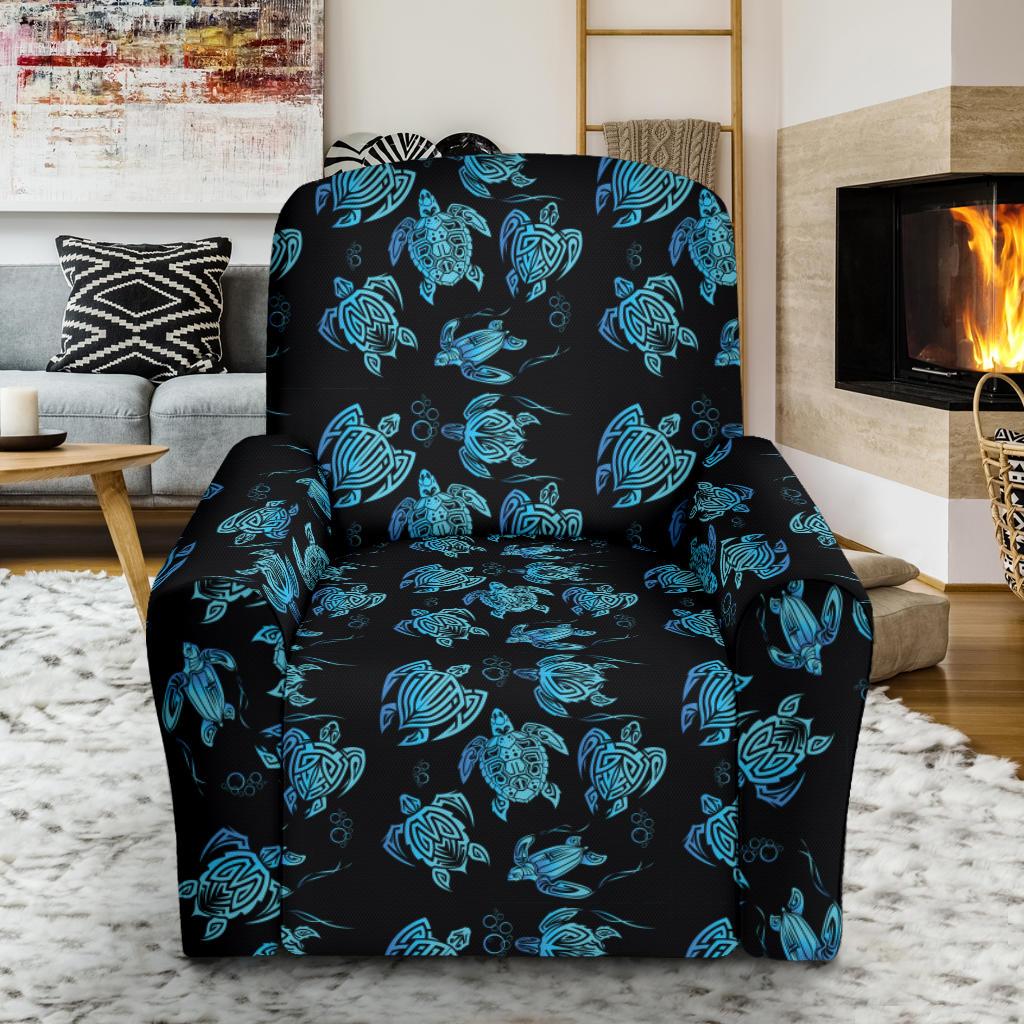 Tribal Turtle Polynesian Themed Design Single Sofa Slipcover -JTAMIGO.COM