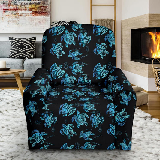 Tribal Turtle Polynesian Themed Design Single Sofa Slipcover -JTAMIGO.COM