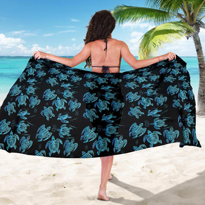 Tribal Turtle Polynesian Themed Design Sarong Pareo Wrap