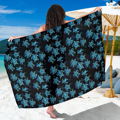 Tribal Turtle Polynesian Themed Design Sarong Pareo Wrap