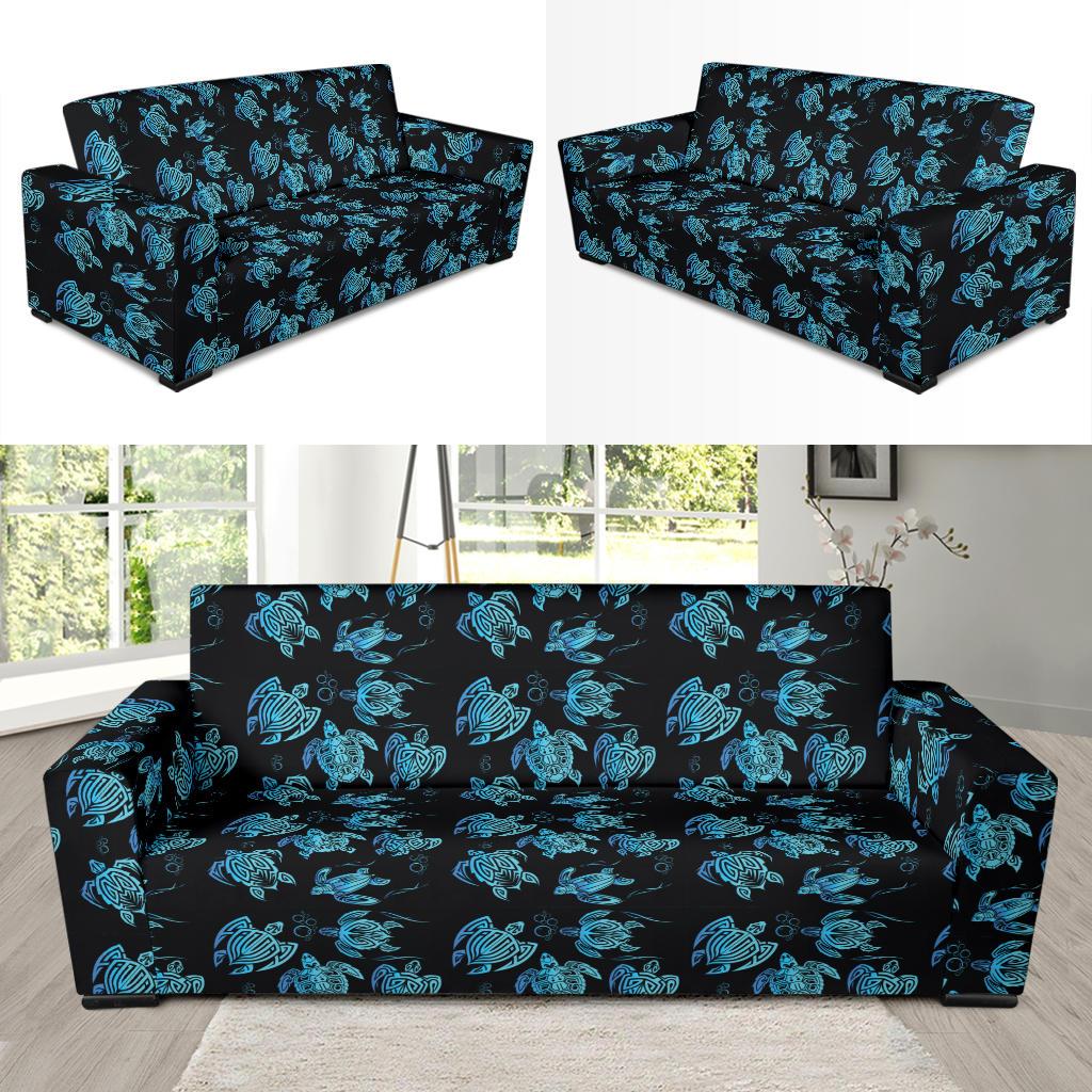 Tribal Turtle Polynesian Themed Design Sofa Slipcover-JTAMIGO.COM