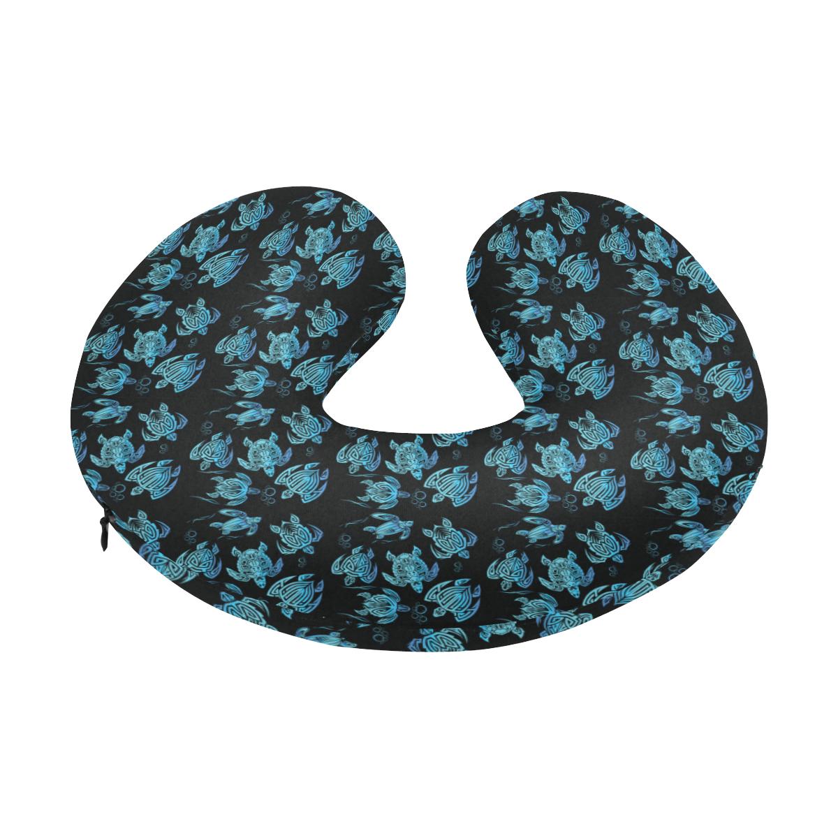 Tribal Turtle Polynesian Themed Design U-Shaped Travel Neck Pillow-JTAMIGO.COM
