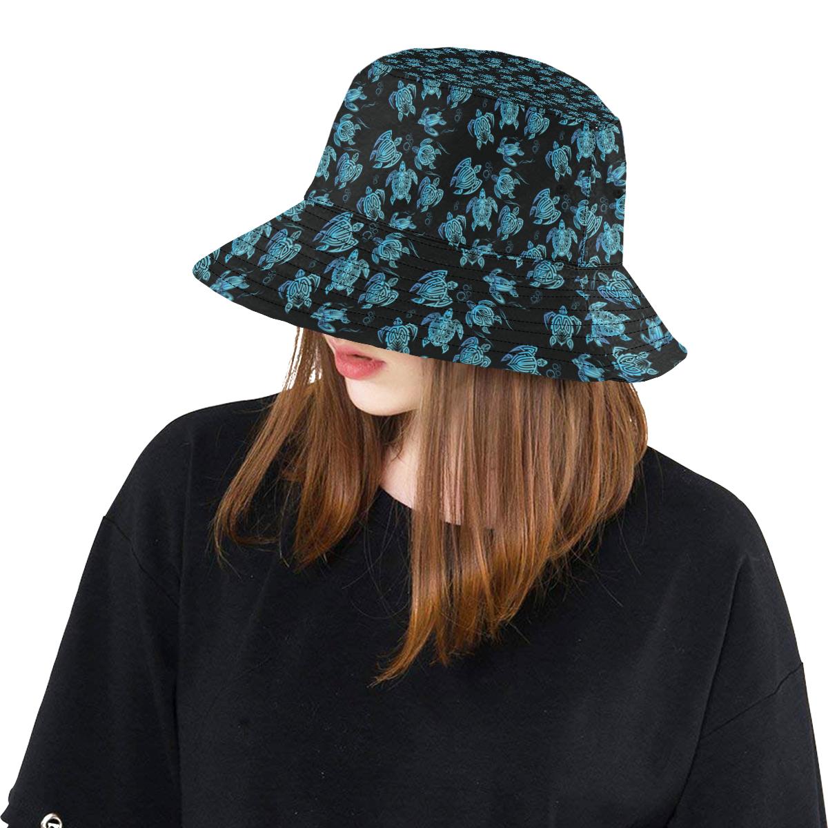 Tribal Turtle Polynesian Themed Design Unisex Bucket Hat